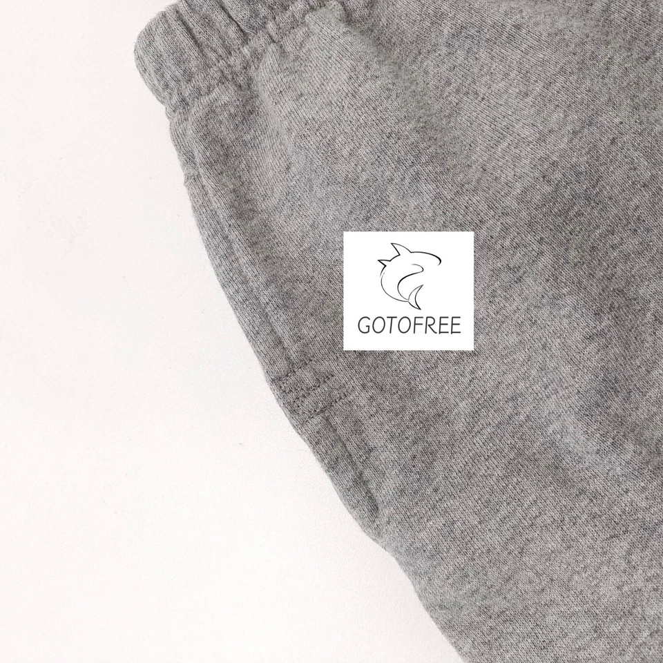 GOTOFREE PATCHWORK SWEATPANTS GRAY LOOSE ACTIVEWEAR CASUAL TROUSERS PANTS MENS - Image 4 of 4
