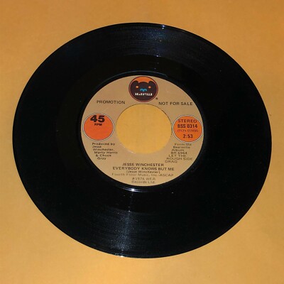 Jesse Winchester Everybody Knows But Me 45 rpm Bearsville Promo Record Ex 7''