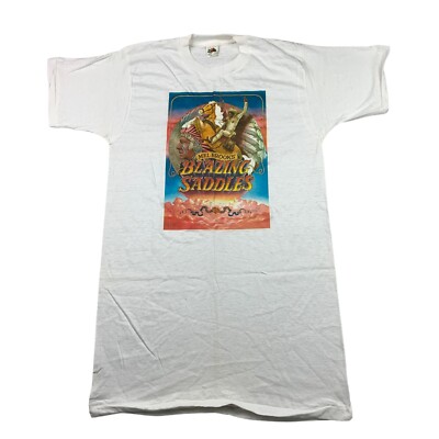 VTG NEW 1974 Blazing Saddles Movie Promo Premier T-Shirt White   USA   Medium