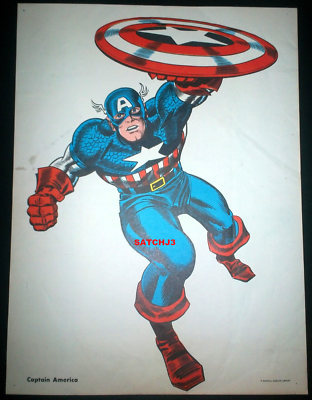 1960s CAPTAIN AMERICA JACK KIRBY ART ORIGINAL MARVEL COMICS POSTER