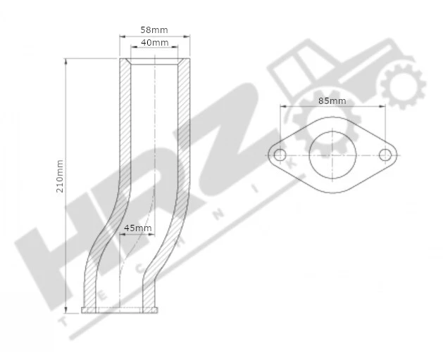 Auspuffkrümmer Kniestück Case IH IHC 554 644 744 743 745 844 844S 3145625R - Bild 2 von 4