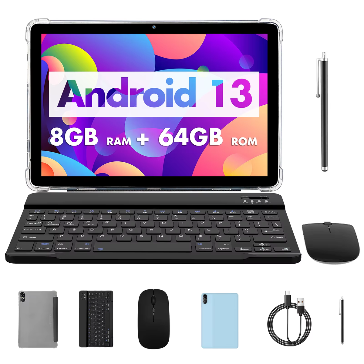 TOUCH 10 plus 10 Inch Android 13 Tablet, 8(4+4)GB+64GB 1TB Expand