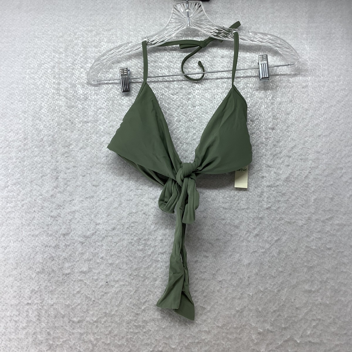 Aerie Women's Green Halter Tie Front Wrap Swimwear Triangle Bikini