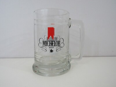 Vintage 1980's Michelob Beer Stein Mug Clear Glass 5.25'' (Pg88E)