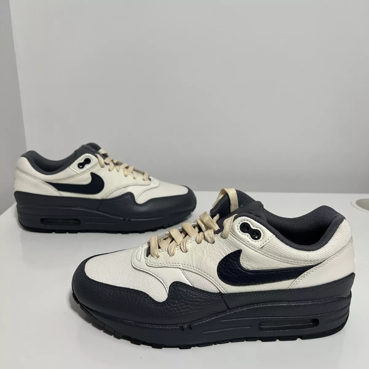 Size 7 Nike Air Max 1 Premium Sail Dark Obsidian 2017