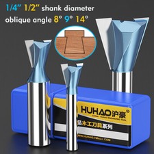 Dovetail Milling Cutter | Solid Carbide End Mill 1/4" 1/2" 8°9°14°Woodwork Tools