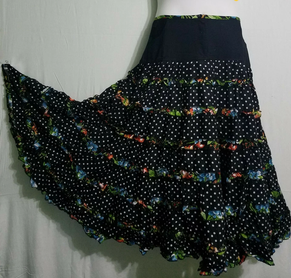 Maxi falda Ankara para mujer con 2 bolsillos laterales cremallera frontal talla M, L, XL, 1X, 2X Foto 2 de 4