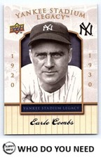 Earle Combs  2008  Upper Deck Yankee Stadium Legacy Final Box Set #8