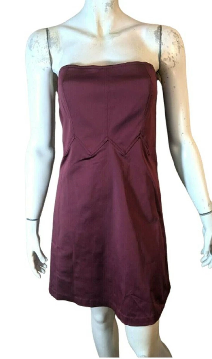 NAF NAF Taille 40 NEUF robe soir e bustier ton lit de vin rouge fonc