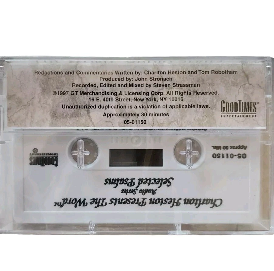 Charlton Heston The Word Casette Tape Bible Psalms Stories New Sealed 1997 E81 - Image 2 of 2