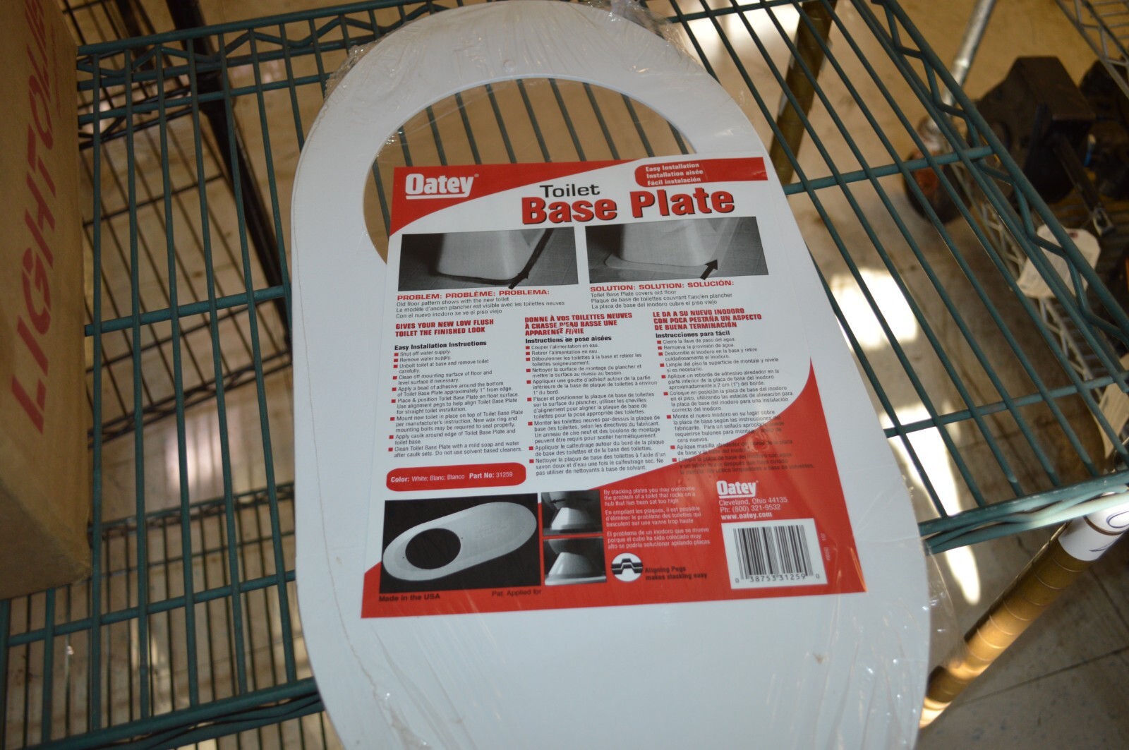 Oatey 31259 Toilet Base Plate, Round, WHITE, QTY 1 eBay