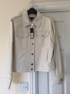 topshop white leather jacket