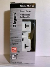 Legrand Commercial Duplex Outlet 20A 125V White Receptacle 304B Tamper Resistant