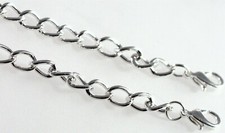 2 posrebrzane stalowe bransoletki z łańcuszkiem krawężnikowym z zapięciami homarowymi Dodaj charmsy!