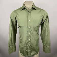 Vintage Dress Shirt Sanforized 1960s Atomic French Cuffs MCM Medium Mens 15.5 34