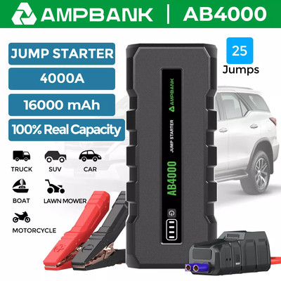 AMPBANK Jump Starter AB4000 12V 4000A 16000mAh Super Battery Booster For Vehicle