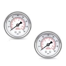 2Pcs Adjustable 0-160 PSI Fuel Oil Pressure Regulator Gauge 1/8" NPT Universal