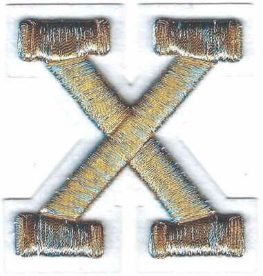 Blue 3D Alphabet Patch Raised Gold Iron on (2 1/2'') Choose your letter A - Z