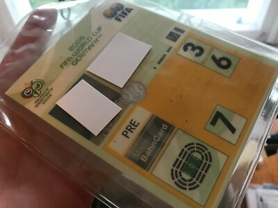 FIFA WORLD CUP 2006 final match ticket pass ZIDANE RED CARD