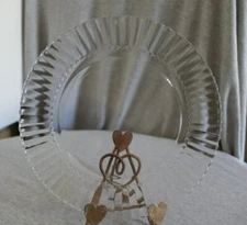 Vintage Mexico Forte Crisa Clear Glass Ribbed Diamond Dinner Plate 9 7/8"