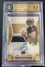 2013 DREW BREES CROWN ROYALE SILHOUETTE PRIME PATCH ON CARD AUTO BGS 9.5 13/25