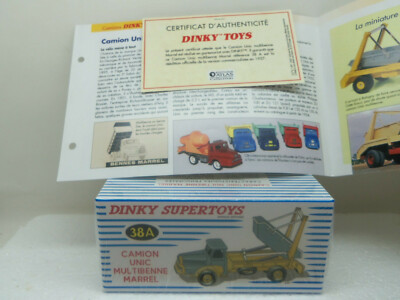 Atlas Dinky Toys 38A CAMION UNIC Multibenne Marrel + Certificate + New  + Sealed