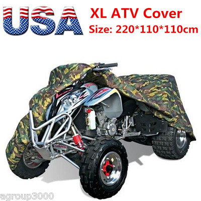 190T Camouflage Waterproof ATV Cover Storage For Polaris Honda Yamaha Suzuki USA