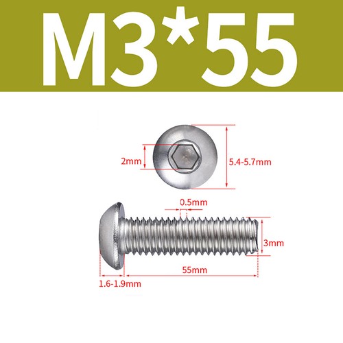 Socket Button Screws Dome Head Hex Allen Bolts A2 Stainless Steel M1 M2 M3 - M16 - Picture 85 of 217