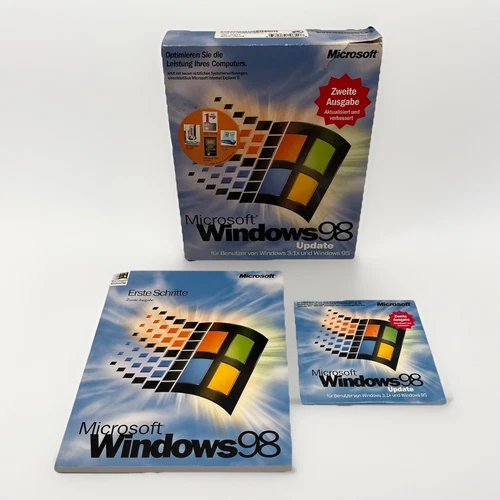 Microsoft Windows 98 Zweite Ausgabe Update Vintage Sammler Rar Software CD