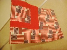 QUILT Fabric Pieces AMERICAN FLAG Stars Stripes Patriotic Themed Hand Made 