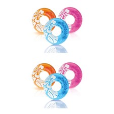 Intex 36 Inch Transparent Inflatable Round Swimming Pool Ring Float 2 Pack