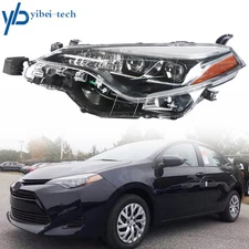 Headlight For Toyota Corolla Left Driver Side 2017-2018-2019 Black LED Headlamp