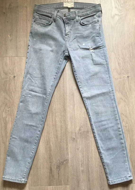 Current Elliott US Made True Stiletto Eighties Skinny Jeans Light Gray Size 28