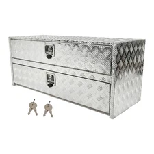 Aluminum 48"X18"X20" Underbody Truck Tool Box w/Drop Door & Drawer For Storage