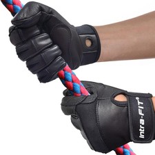 Intra-FIT Premium Grain Goatskin Climbing Gloves   Full Finger Rope Gloves for R