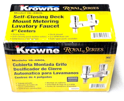 Krowne Metal 16-480L Krowne Royal Series self closing metering lavatory faucet