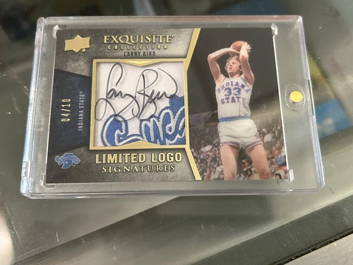 Larry Bird 2012 13 Upper Deck UD Exquisite Limited Logo Patch Autograph 4/10