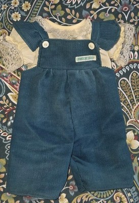 Vintage Jesmar Cabbage Patch Kind Puppe Overall in türkis/creme. 