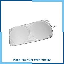 Silver Tone Rear Windshield Sun Shade for Car Auto 140 x 66cm/ 55" x 26"