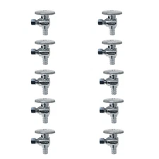 10 Pack XFITTING 1/4" OD Compression x 1/2" PEX-B Angle Valve, Lead Free Brass