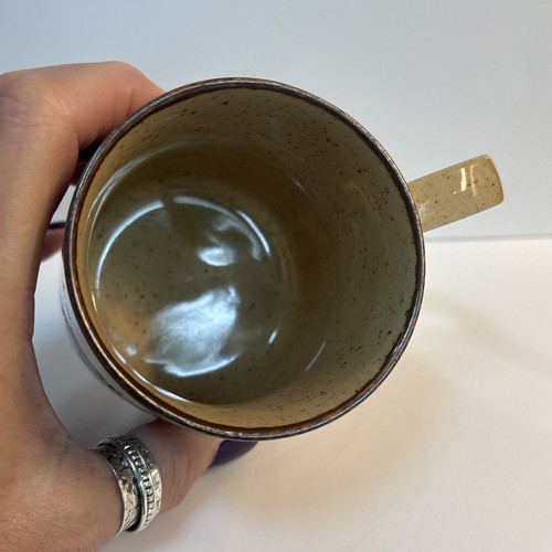 Vintage 1970s AUTOMOBILE CAR Mug Japan Speckled Stoneware Embossed NEW CONDITION - Picture 2 of 4