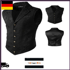 VATPAVE Herren Steampunk Weste Gothic Anzug Weste