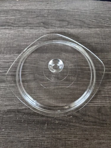 PYREX SAUCEMAKER CLEAR GLASS REPLACEMENT LID FITS 2 QT SAUCMAKER PREOWNED READ!