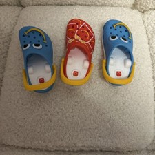 3 McDonald's Crocs Keychains Toys Happy Meal 2 Blue  1 Red