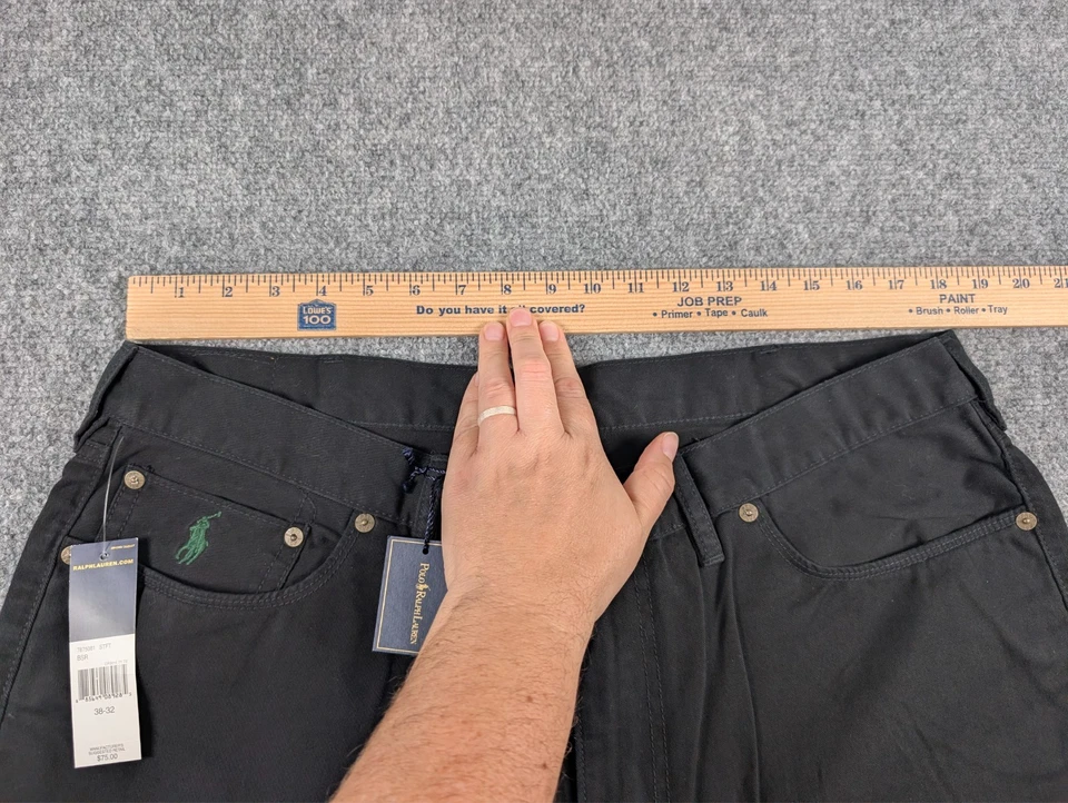 Pantalones Polo Ralph Lauren Calce Recto Para Hombre 38/32 Negro Chino Verde Poni Nuevos con Etiquetas Foto 3 de 4