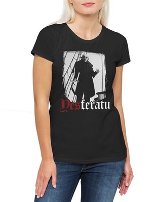 Yesferatu B Damen T-Shirt Classic Movie Film Nosferatu Kinski Bela Klaus Lugosi