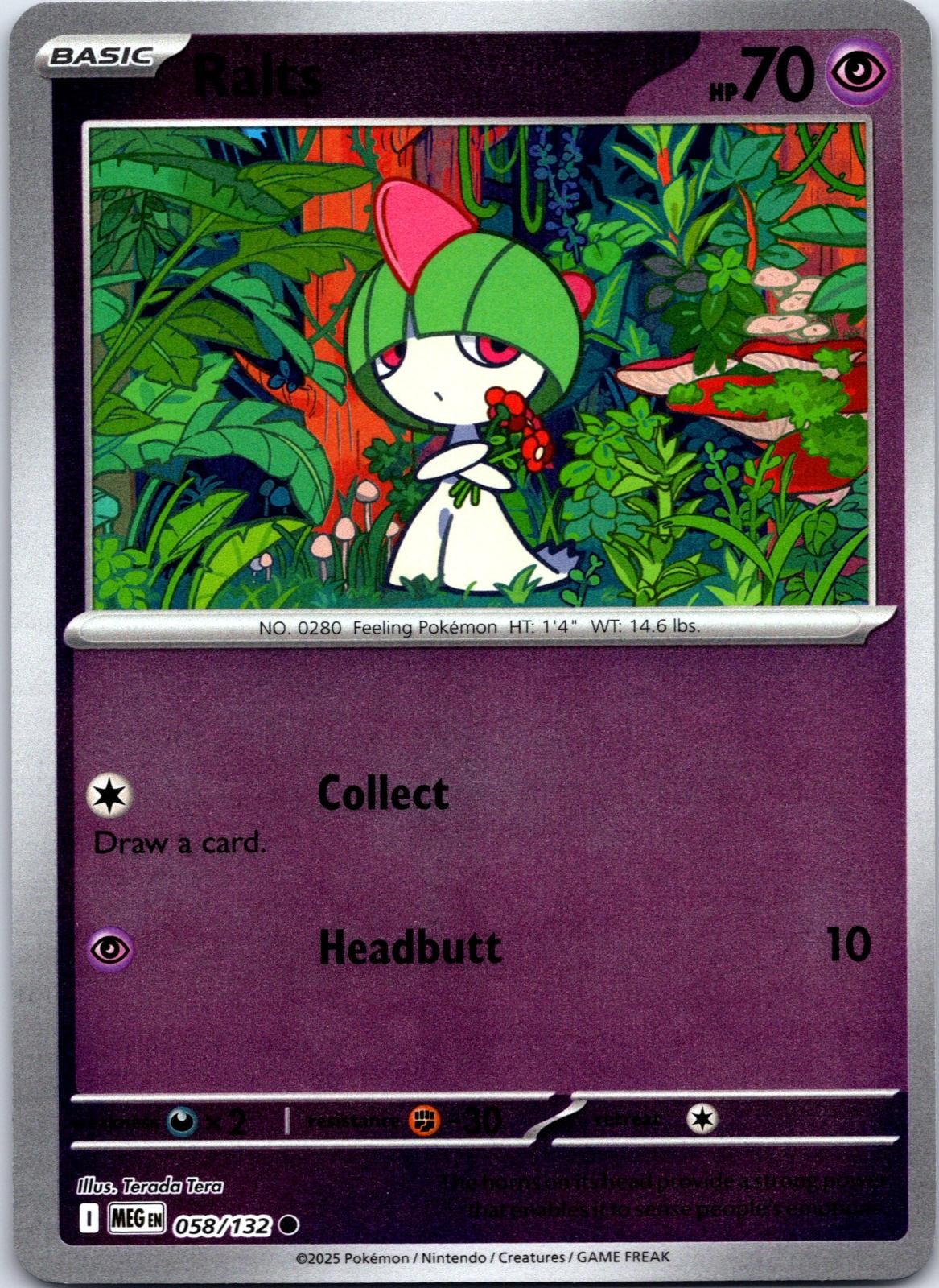 Ralts 058/132 Common Mega Evolution Pokemon Reverse Holo NM