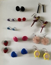 Bundle of 11 Pairs of Genuine Vintage 80’s Earrings for Pierced Ears