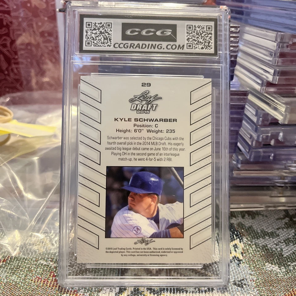 Kyle Schwarber 2015 Leaf Draft Rookie Gem 10 As Catcher🔥🔥🔥 - Image 2 of 2