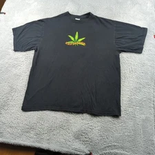 Vintage Weed T Shirt Mens XL Black Amsterdam Jerzees Russell Euro Tag ZT160